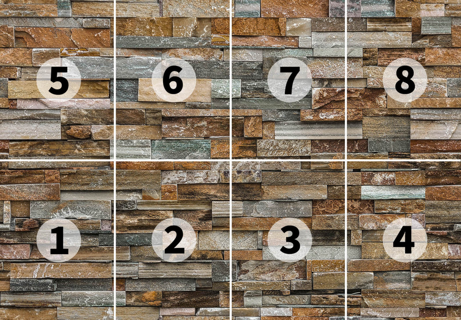 Fototapete DESIGNWALLS 2.0 - braun-grau - Steinmauer - 2,5 Meter