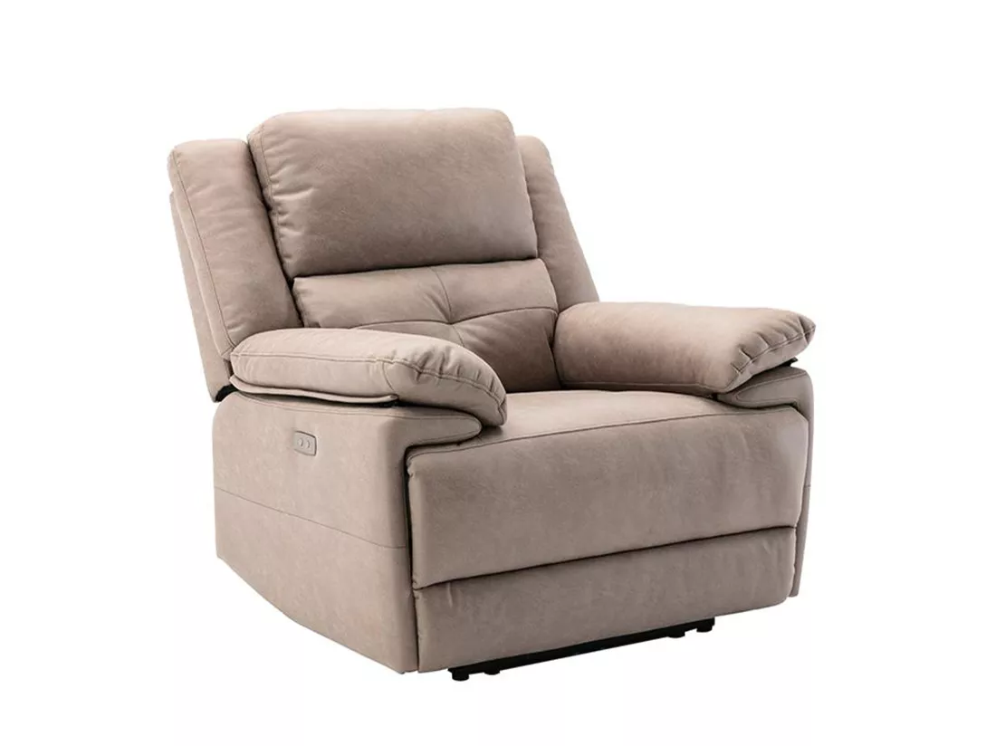 Fauteuil relax électrique en tissu taupe DOLENE