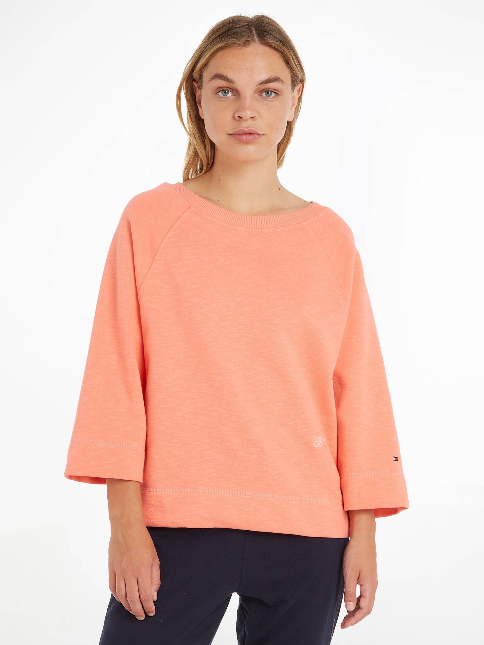 Tommy Hilfiger| Damen Sweatshirt RLX SLUB TERRY OPEN-NK SWTSHIRT