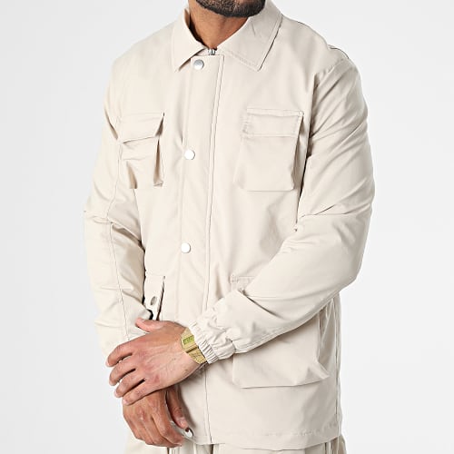 Ensemble Veste Zippée Et Pantalon Cargo LL640 Beige