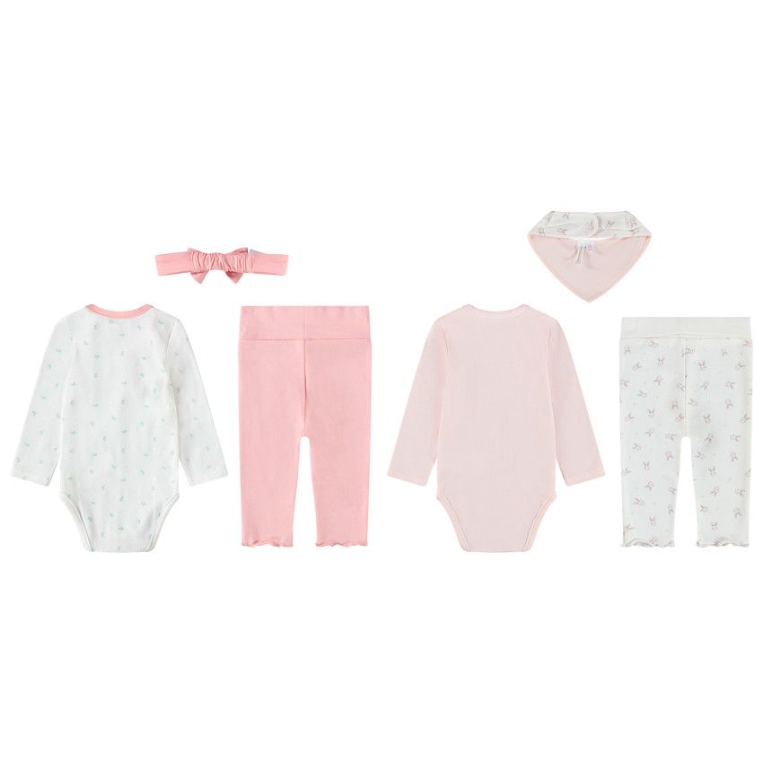 Lot de 2 ensembles 3 pièces interchangeables pour bébé fille - Rose