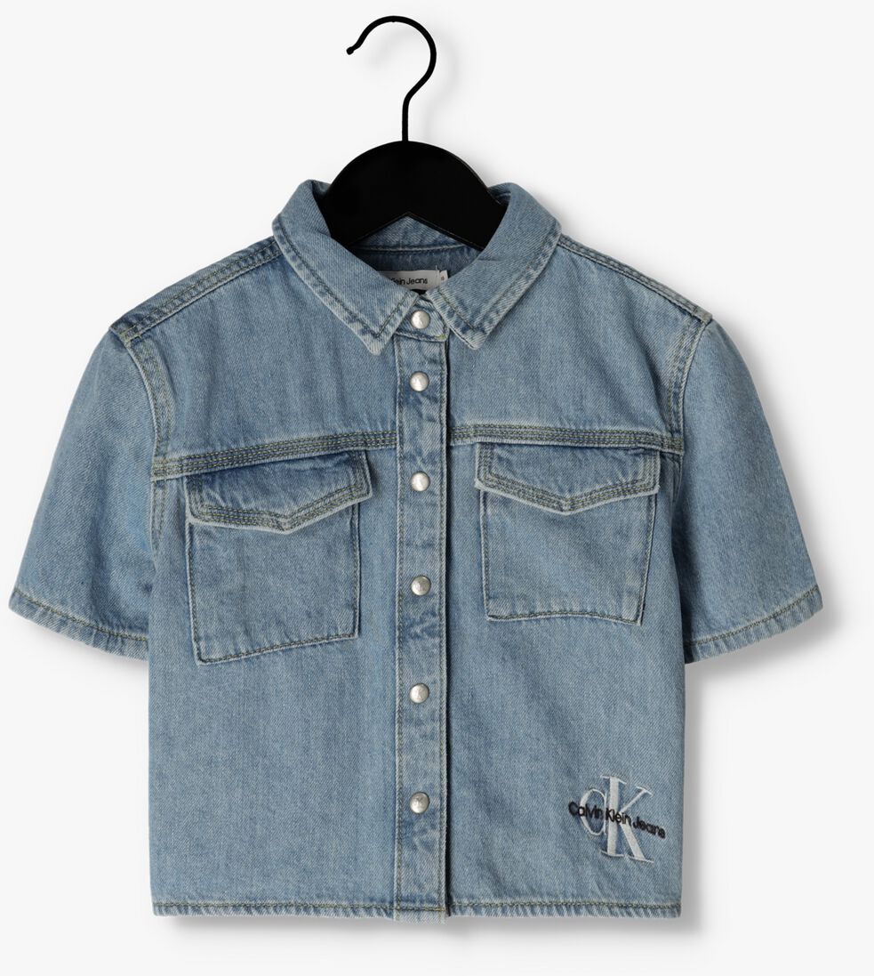 CALVIN KLEIN blauwe calvin klein blouse utility blue ss denim shirt