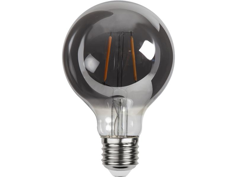 Star Trading Lampe Plain Smoke G80 1.8 W (15 W) E27 Warmwei Filamentleuchtmittel in Globeform mit geschwärztem Glas