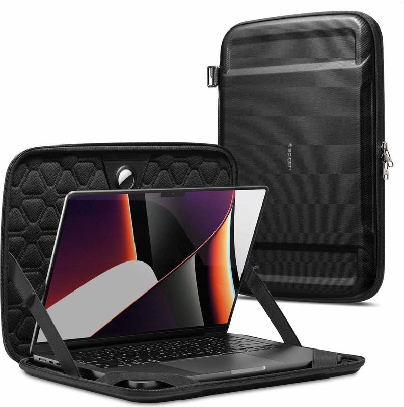 Spigen - Laptop 15/16 inch hoesje - Rugged Armor Pouch Pro - Zwart