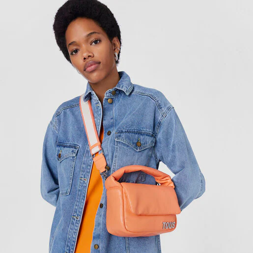 Bolsa de ombro pequena laranja TOUS Carol