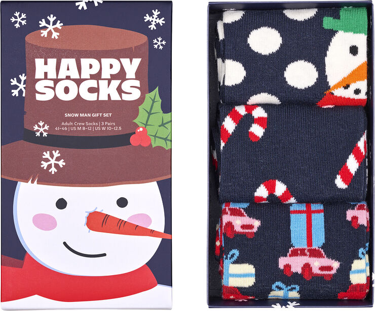 Happy Socks 3-Pack Holiday Navy Gift Set Navy