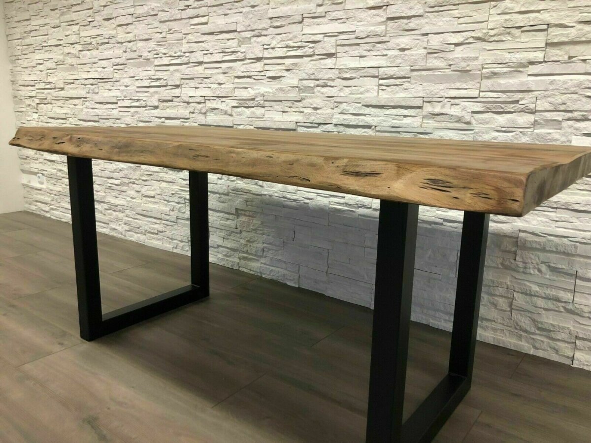 Sedex Bellary Esstisch mit U-untergestell 180x90x76 cm schwarz/natur