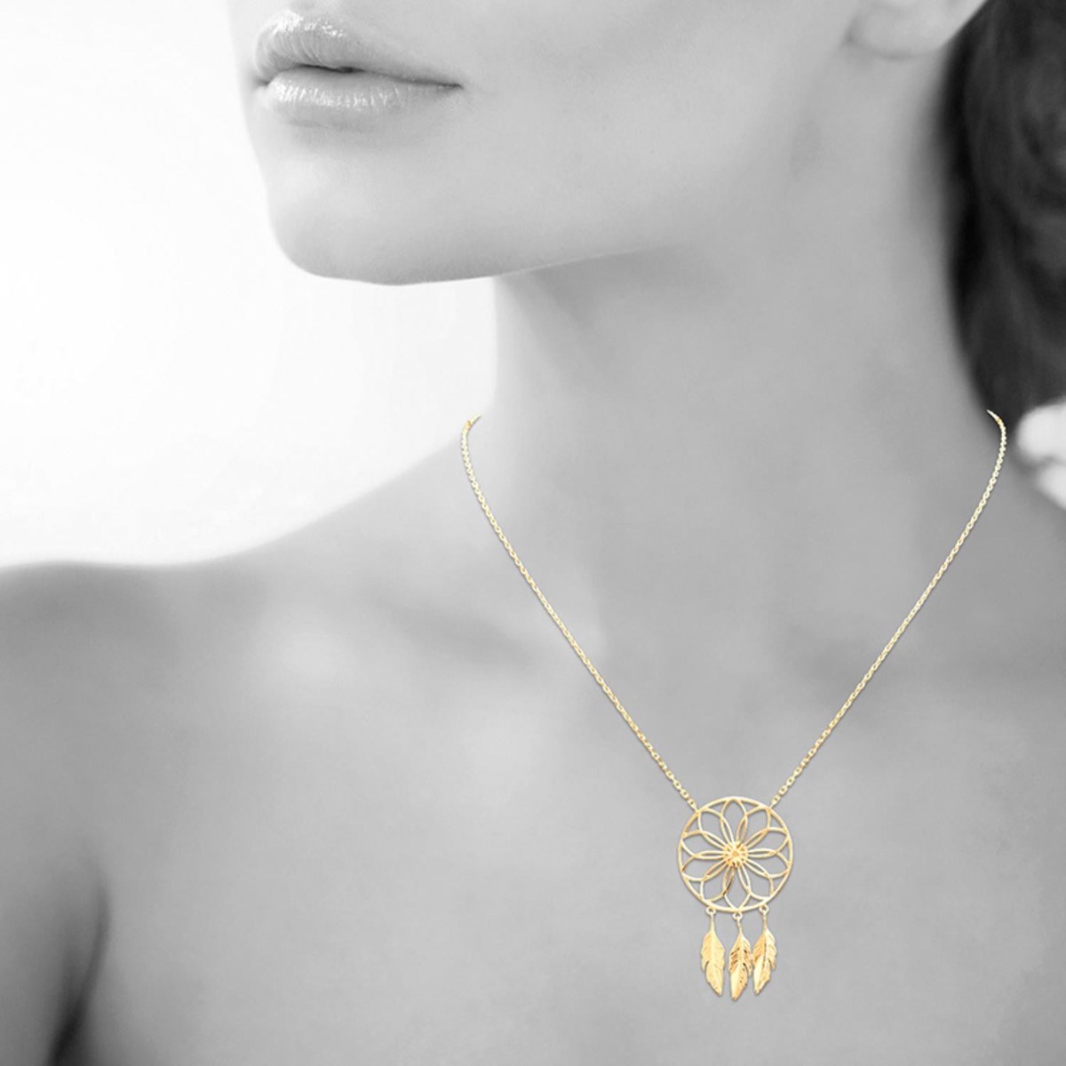 Collier Attrape-Rêves Plaqué OR 750 3 microns