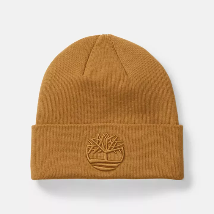 Bonnet avec broderie en 3D ton sur ton pour homme en jaune