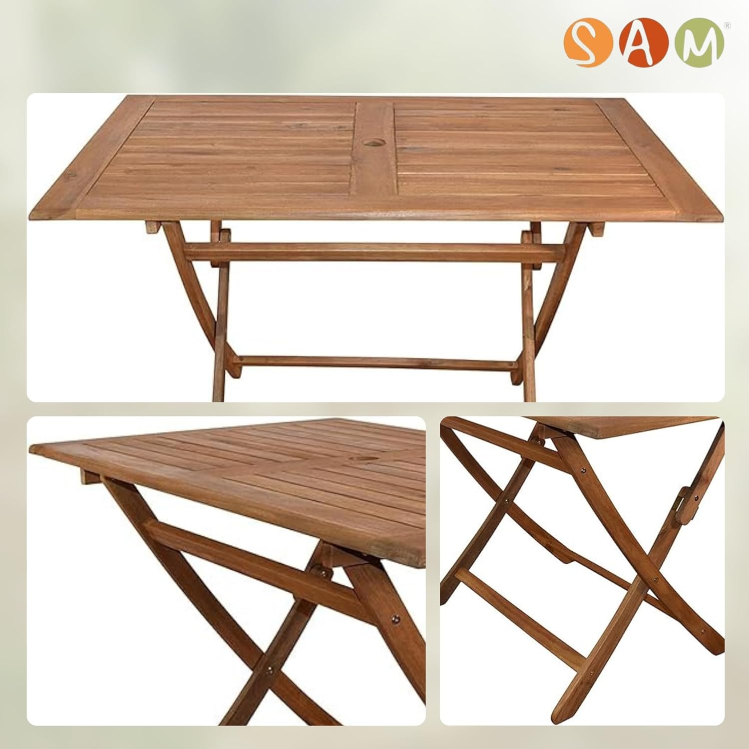 SAM Gartentisch Callao, Tisch 120x70 cm, Akazien-Holz, rechteckiger Balkontisch, massiv