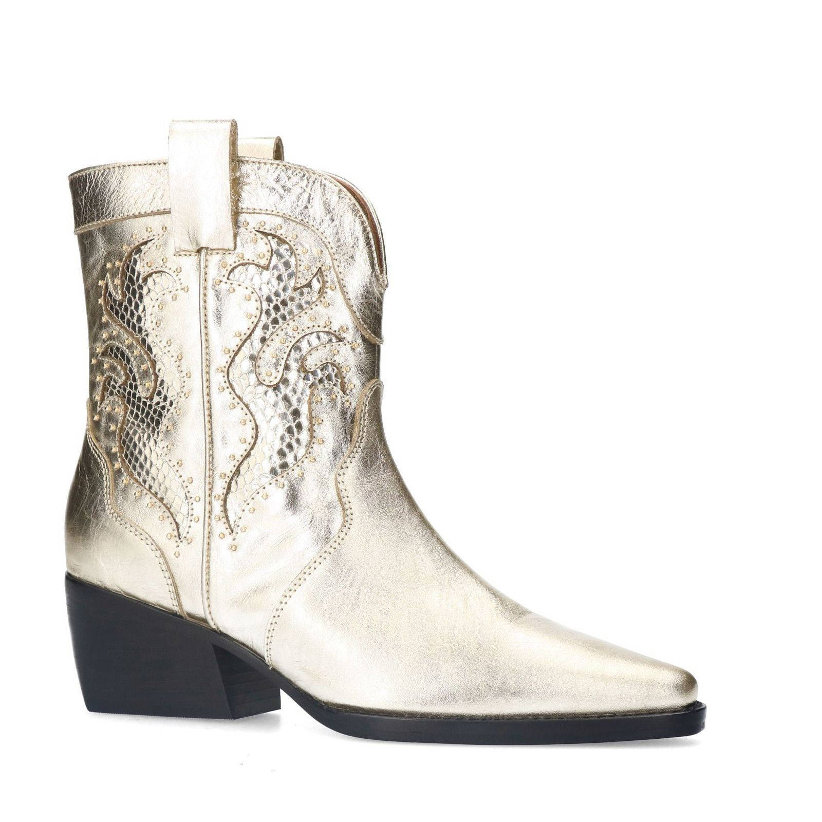 Sacha leren cowboylaarzen goud