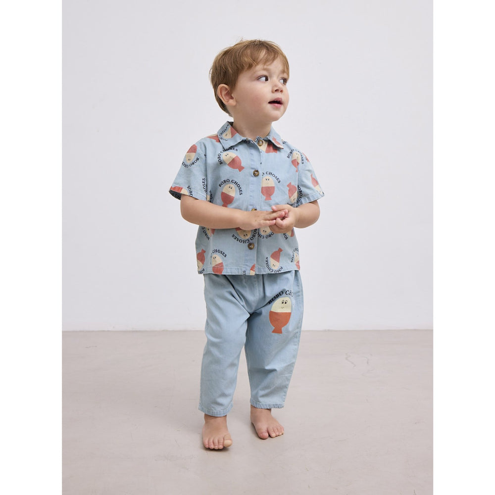 Køb Bobo Choses Lys Blue Morning Egg Denim Bukser