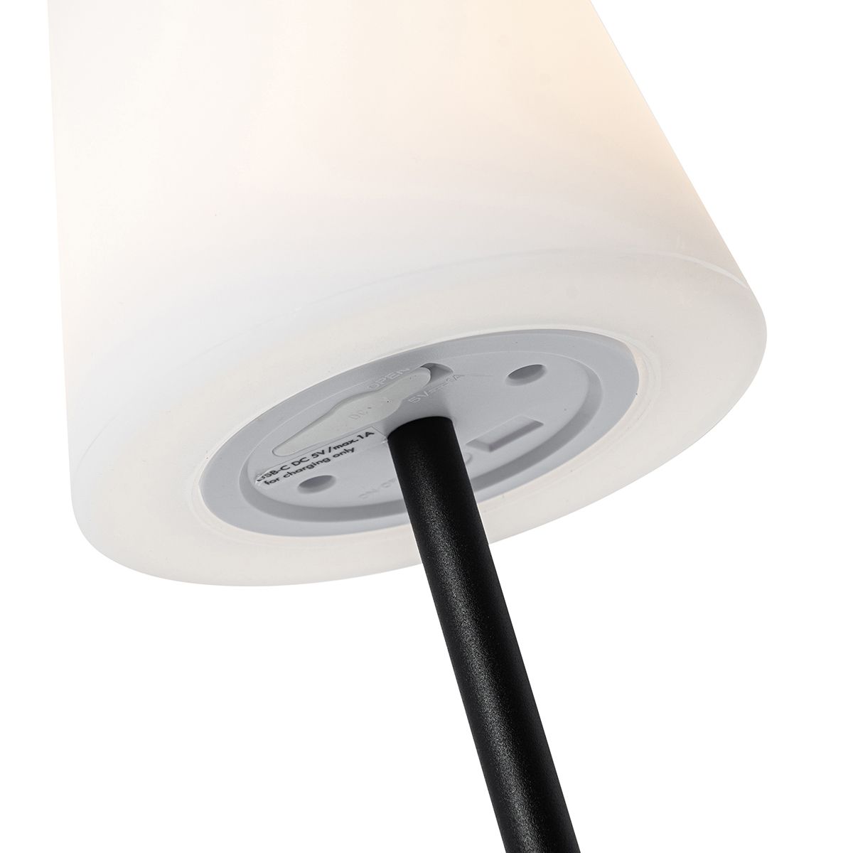 Set van 2 tafellampen zwart oplaadbaar 40 cm IP54 - Jude
