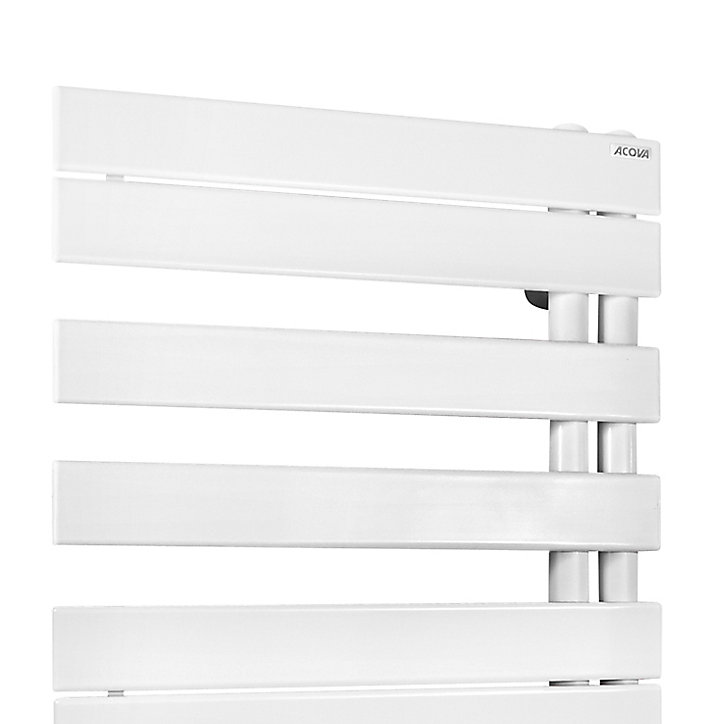 Sèche-serviettes électrique à inertie fluide Acova Alpaga asymétrique blanc 500W