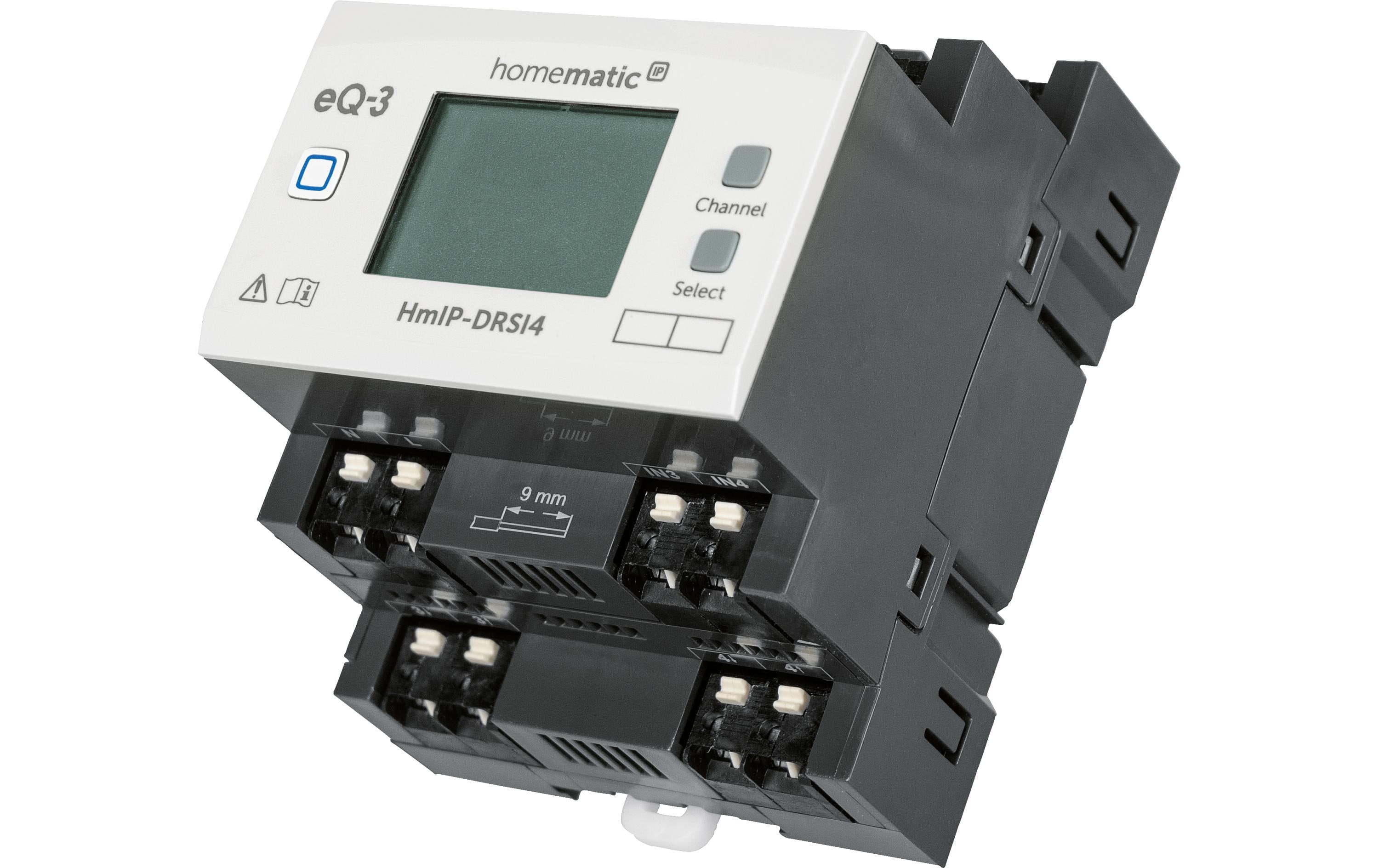 Smart Home Funk-Schaltaktor für Hutschienenmontage 4-fach<br>DIN-Rail Funk-Schaltaktor 4-fach – HmIP-DRSI4