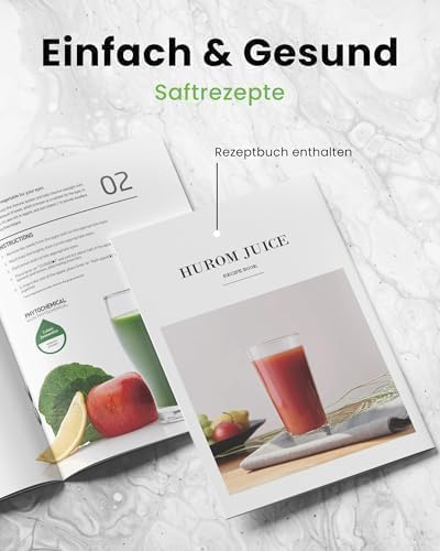 Hurom Slow Juicer | Entsafter Gemüse und Obst | H400 | Leicht zu Reinigen & Leiser Motor Elektrischer Entsafter mit großem Behälter und Siebfilter 2L | 150 Watt | BPA Frei | Weiß