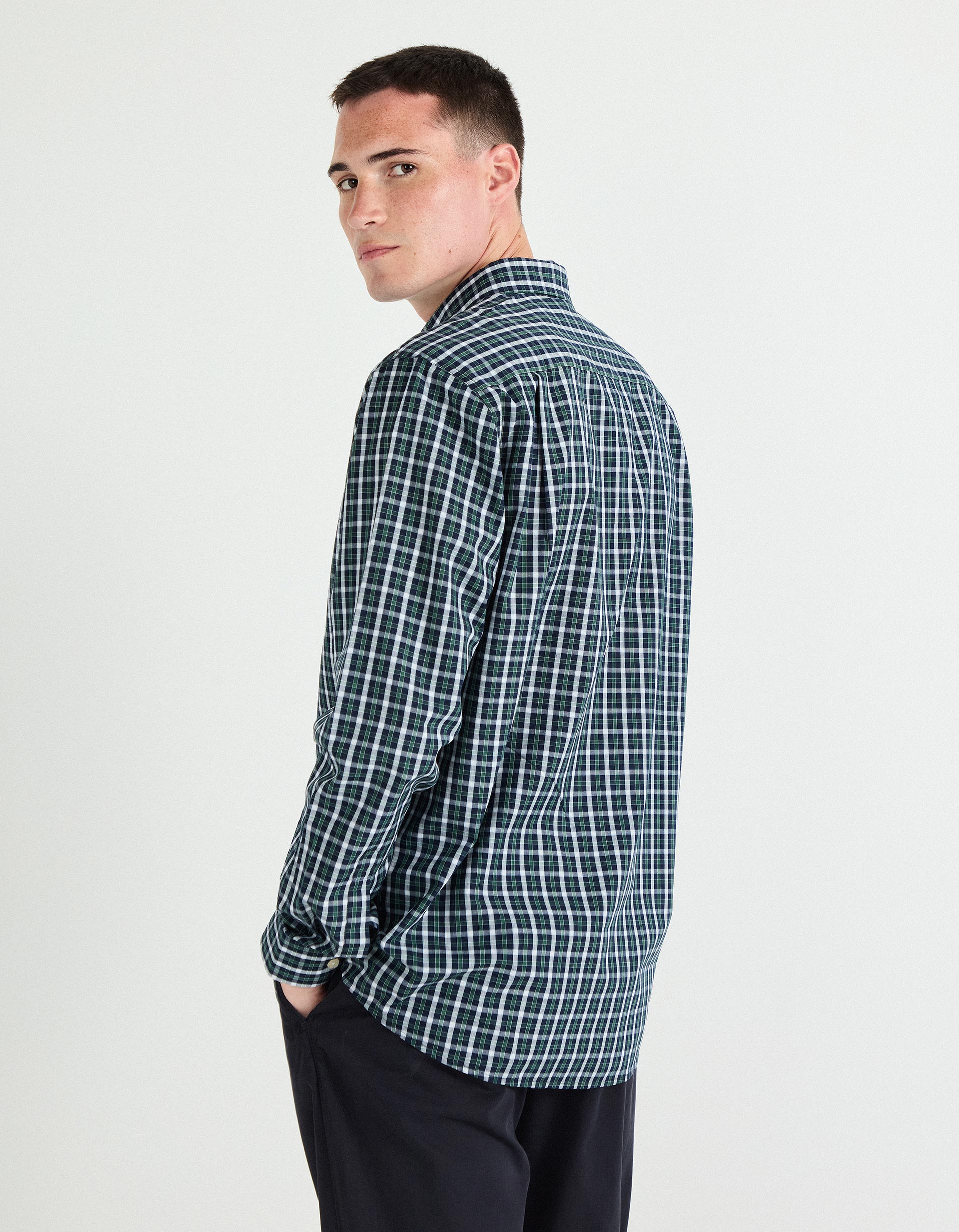Camisa de Xadrez, Homem, Azul Escuro