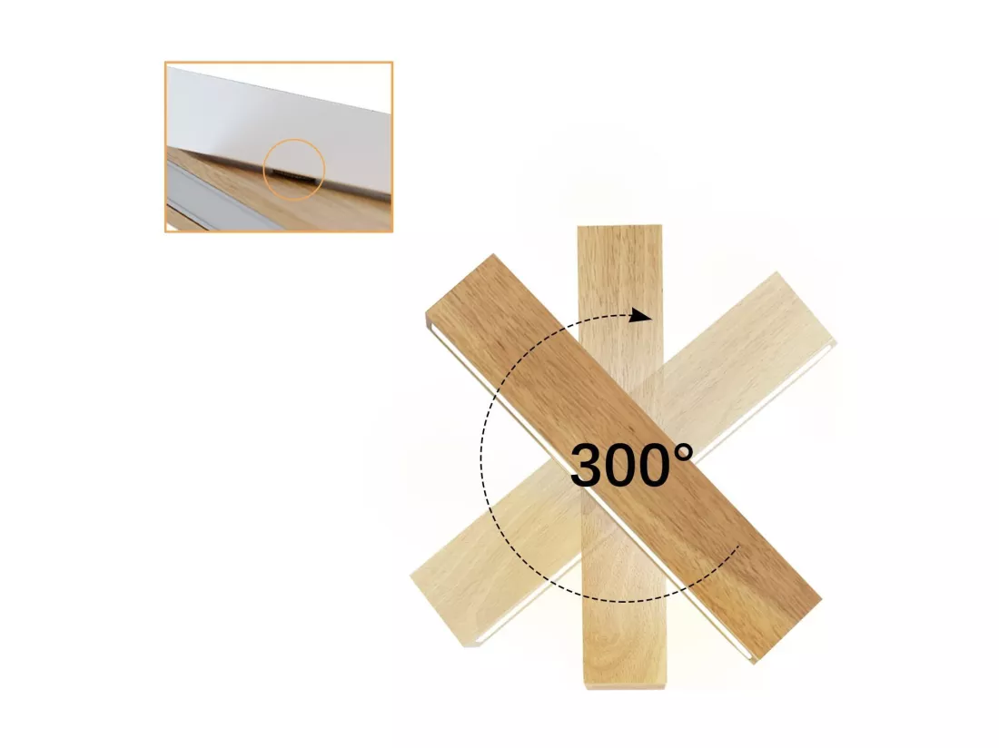 NETTLIFE Applique murale LED intérieure - 32CM Bois Moderne Lampe de couloir Up et Down Design Lampe de cage d'escalier 11W 3000K Blanc Chaud