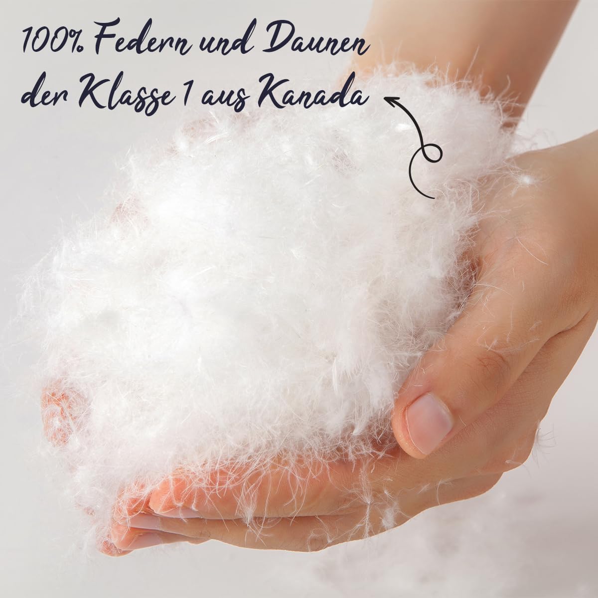 Nordic Daunendecke – Handverlesene Daunen&Federn | 135x200 cm | Leicht (300g) Sommerdecke | Oeko-TEX® & NOMITE Zertifiziert