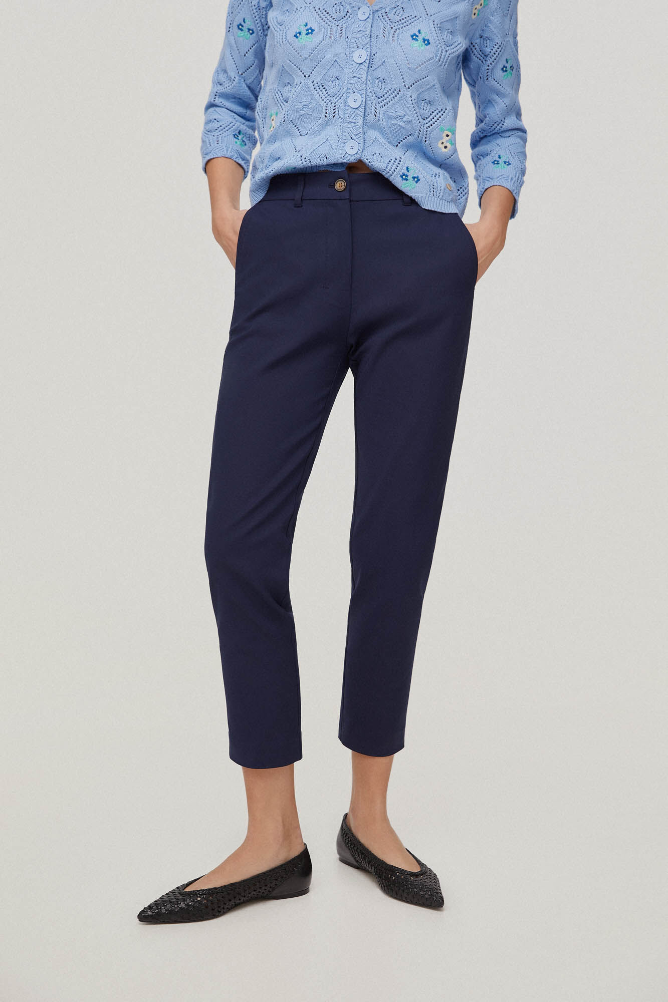 Calça técnica de corte justo - Azul