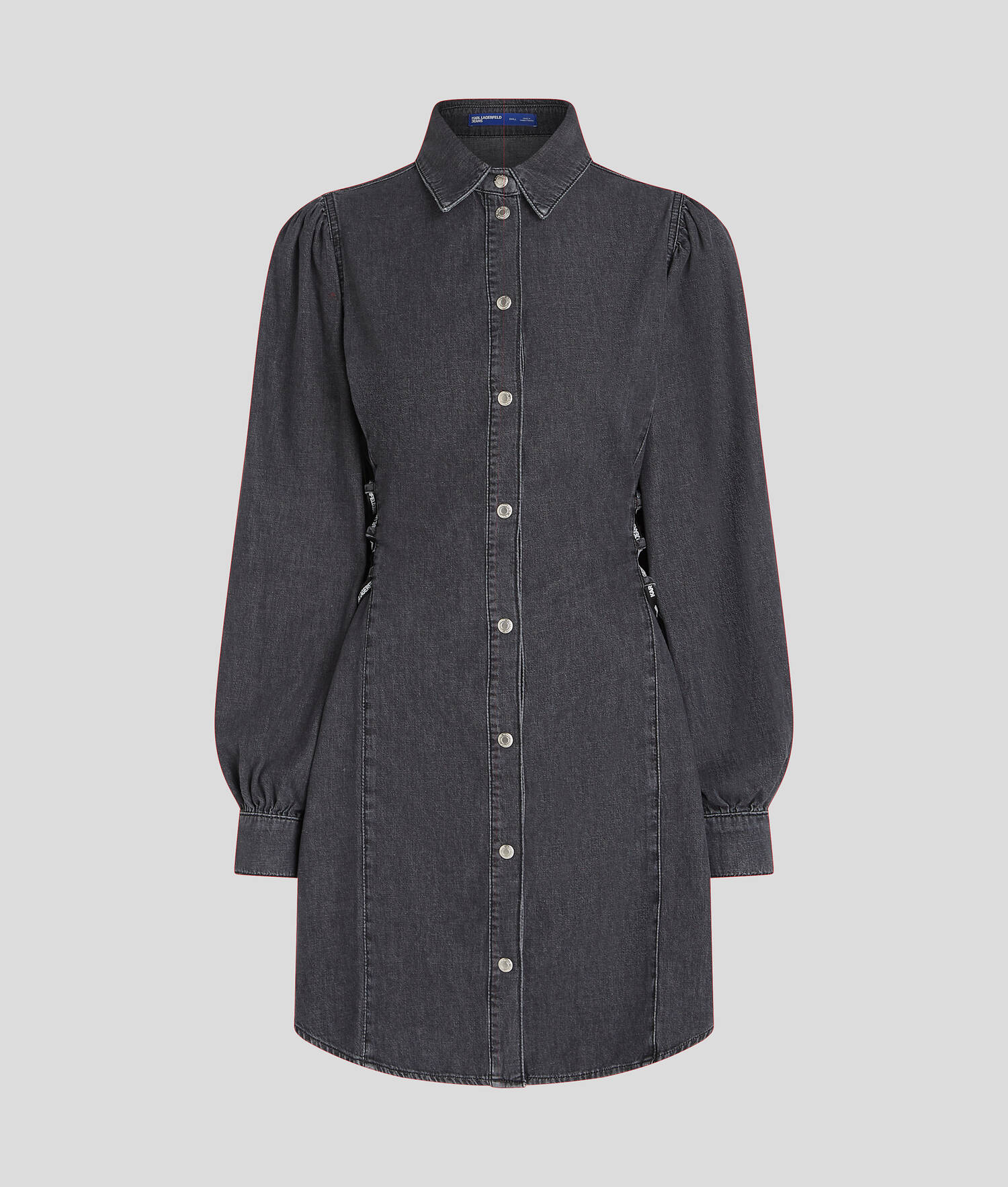 ROBE-CHEMISE EN DENIM À LA TAILLE NOUÉE - Noir lavé