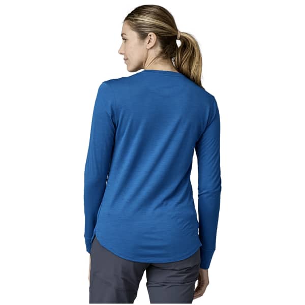 T-shirt randonnée PATAGONIA W'S L/S CAP COOL MERINO BLEND GRAPHIC SHIRT FITZ ROY STRATA: ENDLESS BLUE