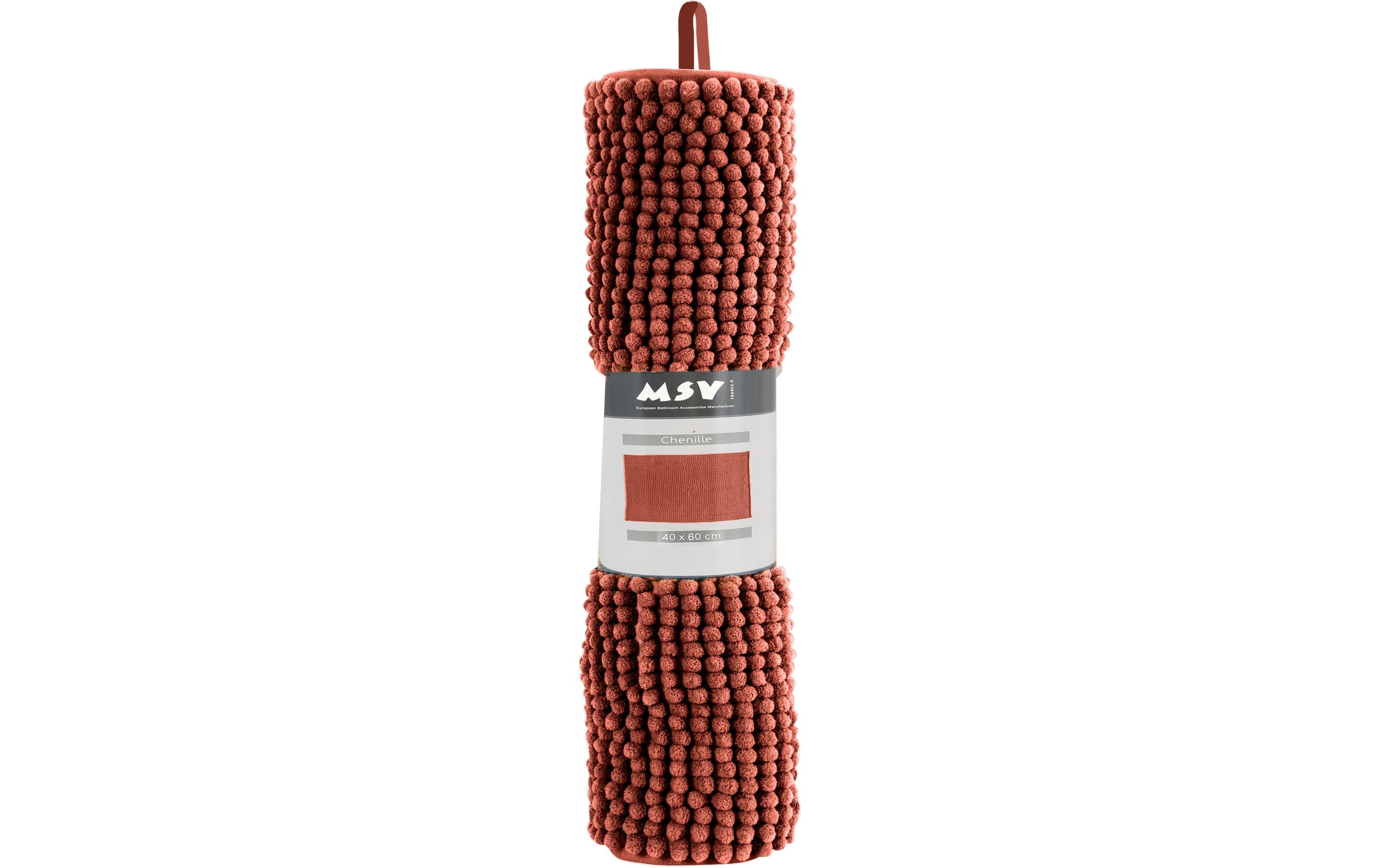 Badteppich Chenille 40 x 60 cm, TerracottaBadematte mit rutschfester Unterseite