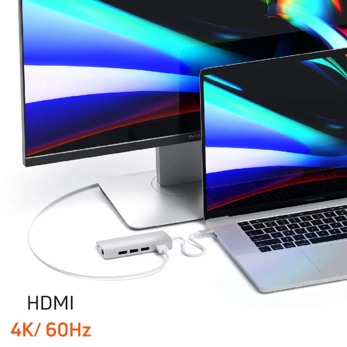 SATECHI Hub USB C - HDMI 4K + Ethernet + USB 60W V2