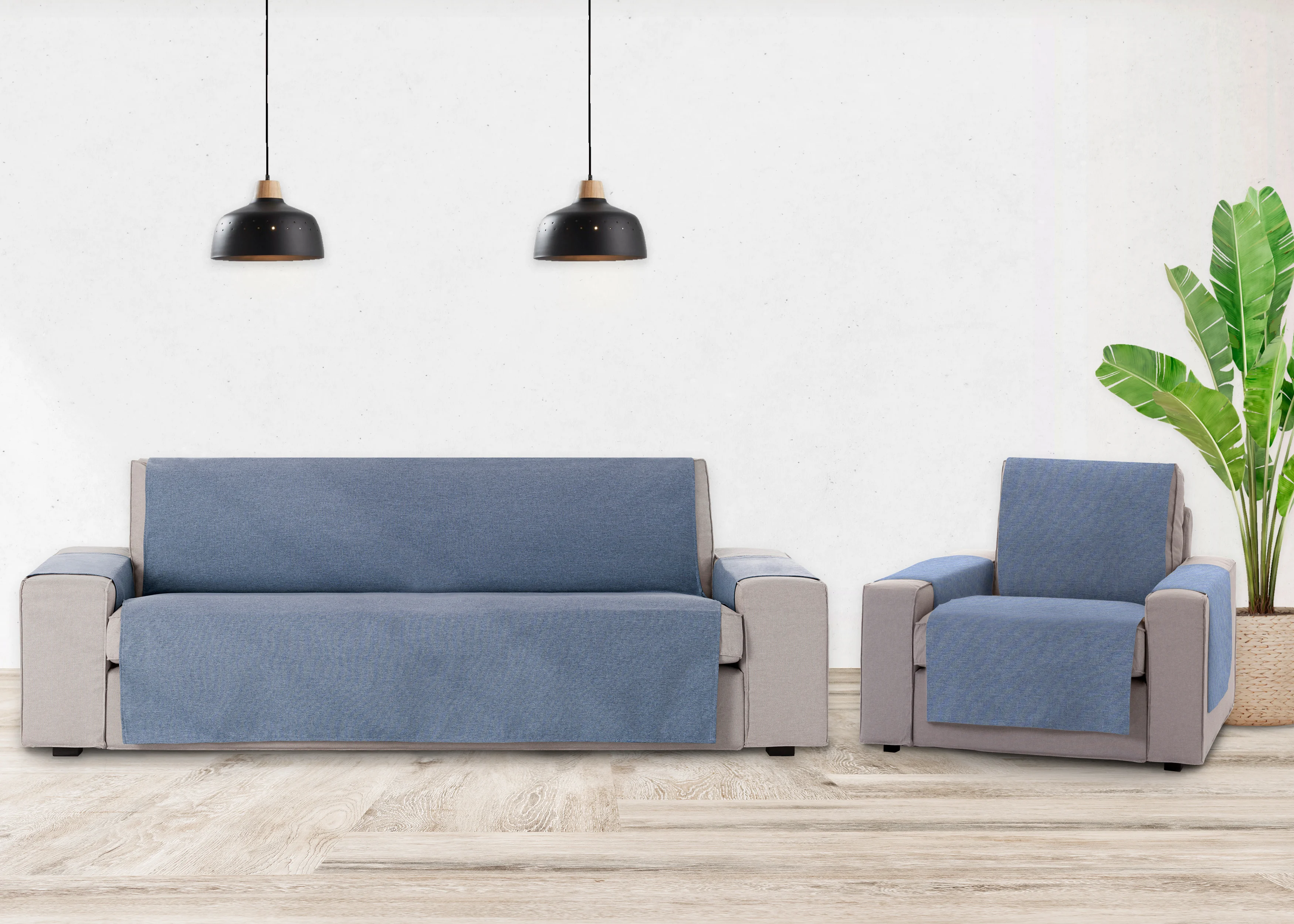 Capa protetora para sofá Vipalia de 1 lugar / Modelo Relax Blue Brisa
