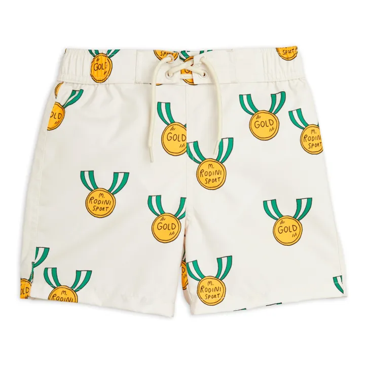 Mini Rodini Short de Bain Médaille Matière Recyclée | Ecru