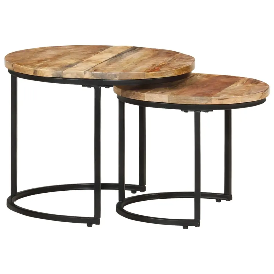 vidaXL - Tafeltje - Bruin - Hout - Ø 40 x 34 cm - 2 stuks