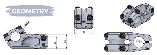 Potence Pride Racing Cayman V2 HD 22.2 mm Noir