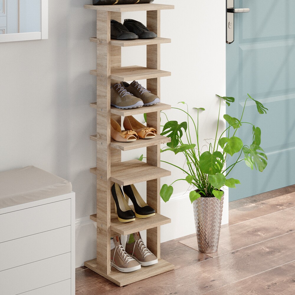 Vicco Schuhregal Schuhständer Schuhaufbewahrung Sara Sonoma 7 Fächer Ablage