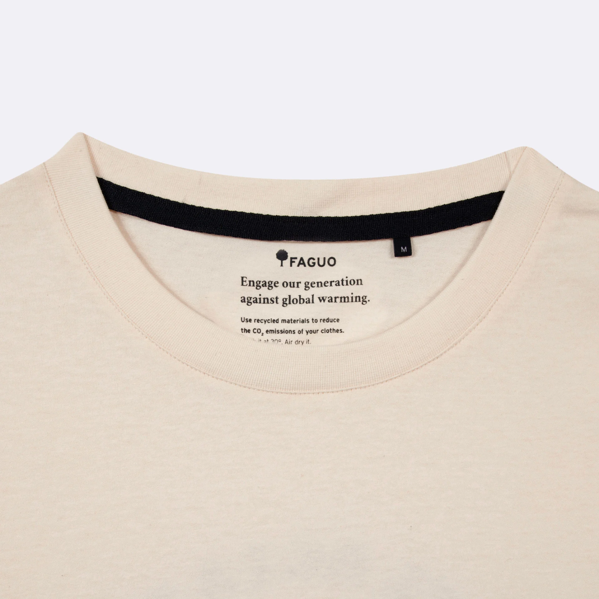 T-shirt col rond écru coton et coton recyclé - modèle Arcy