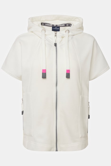 Kapuzen-Weste, oversized, Zipper, Zipptaschen