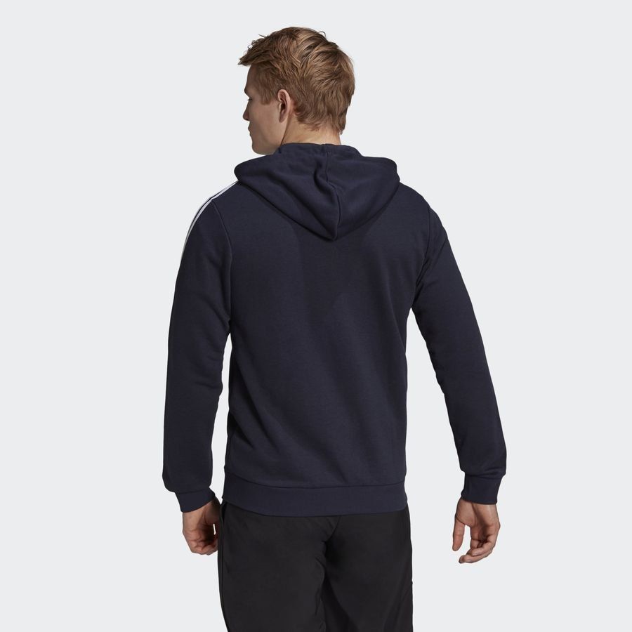 adidas Sweat à Capuche 3-Stripes Essentials - Bleu Marine/Blanc