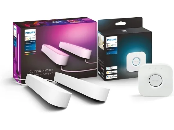 Philips Hue White and Color Ambiance Ensis - Vedhængslampe - LED x 2 - 79 W (tilsvarende 175 W) - klasse G - 16 millioner farver/varmt til køligt hvidt lys - 2000-6500 K - hvid