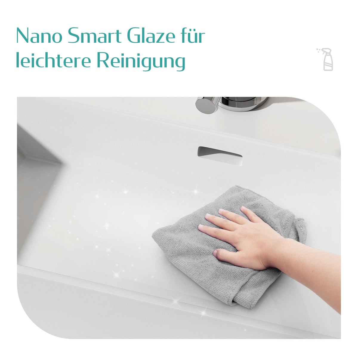 EMKE keramische wastafel met kraangat, modern design voor de badkamer, 415 mm x 130 mm x 360 mm, wit