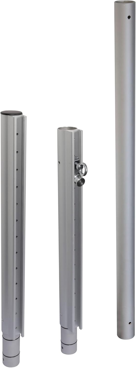 Windhager Sonnensegelmast Premium, Mast höhenverstellbar, Sonnensegelpfosten, Stahlmast, Aufstellstange für Sonnensegel, rostfrei, Masthöhe max. 242,5 cm, 10703, silber