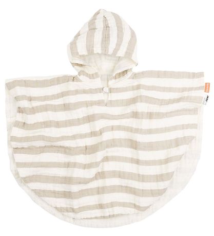 Done By Deer Badeponcho - 68x50 cm - Streifen Sand