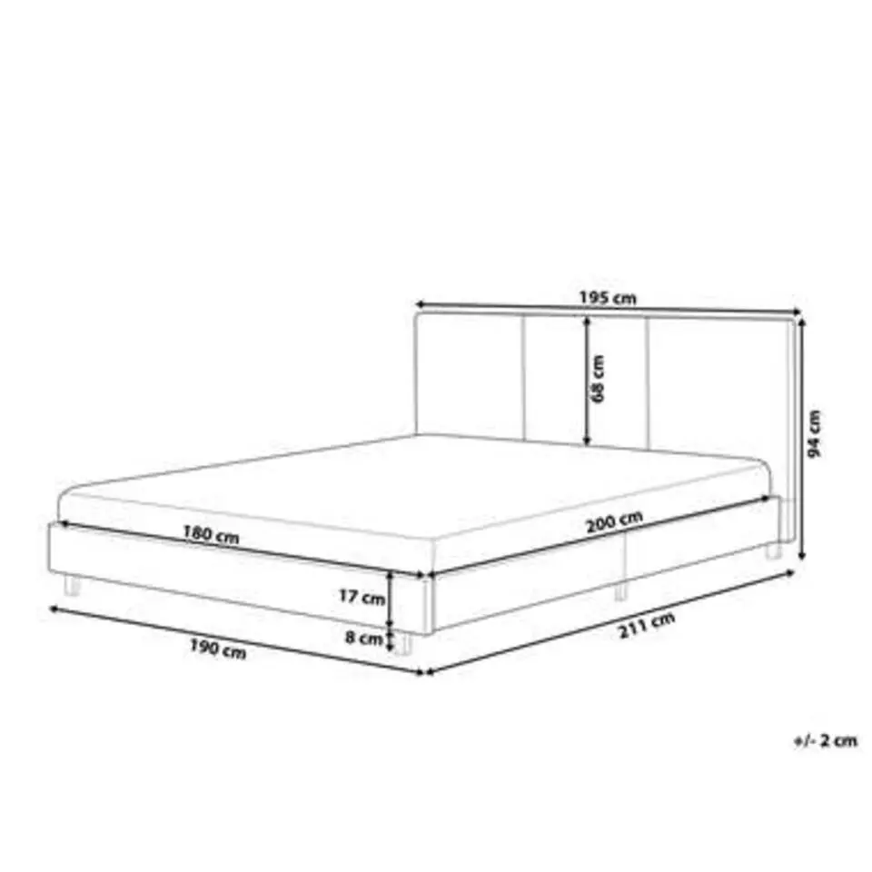 ALBI - Tweepersoonsbed - Beige - 180 x 200 cm - Polyester
