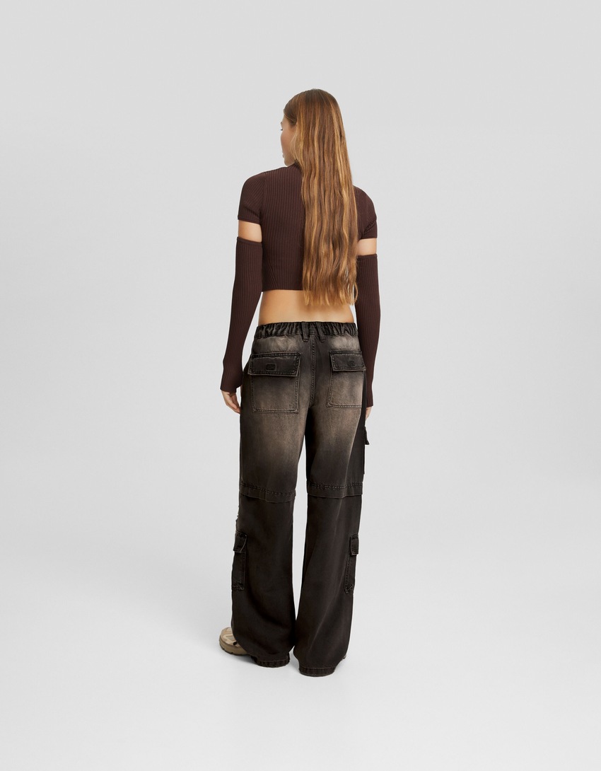 calça cargo rasgada