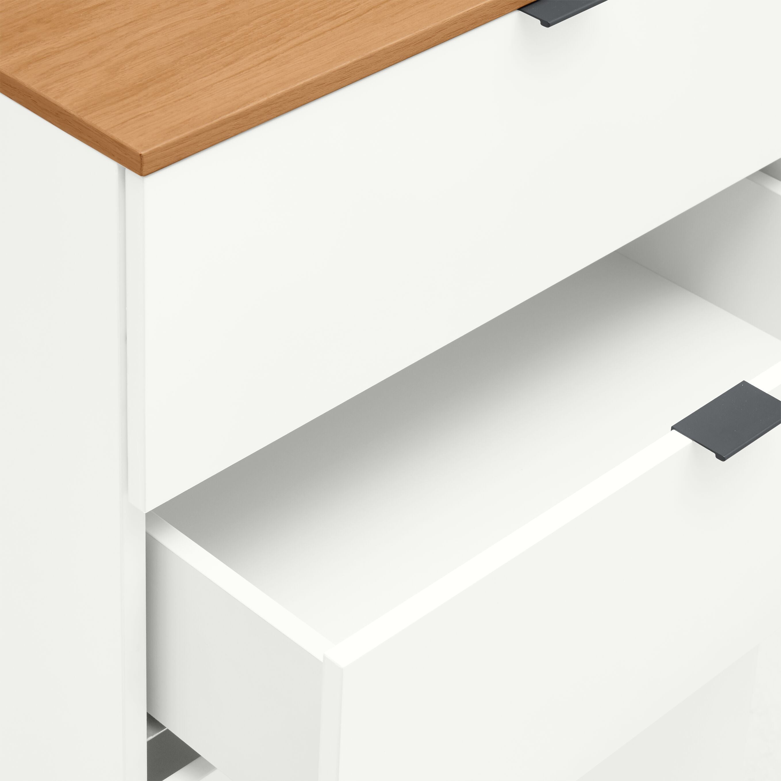 TILL Kommode - Weiss / Eiche / B: 56.0 cm x T: 41.0 cm x H: 117.5 cm