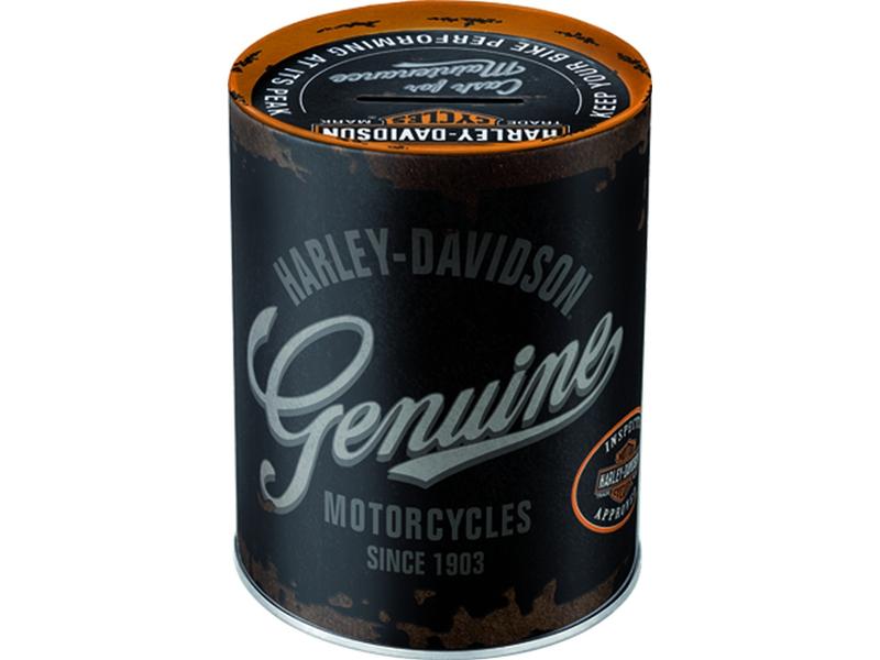 Nostalgic Art Spardose Harley Davidson Schriftzug Sparkasse in Ölfass-Form