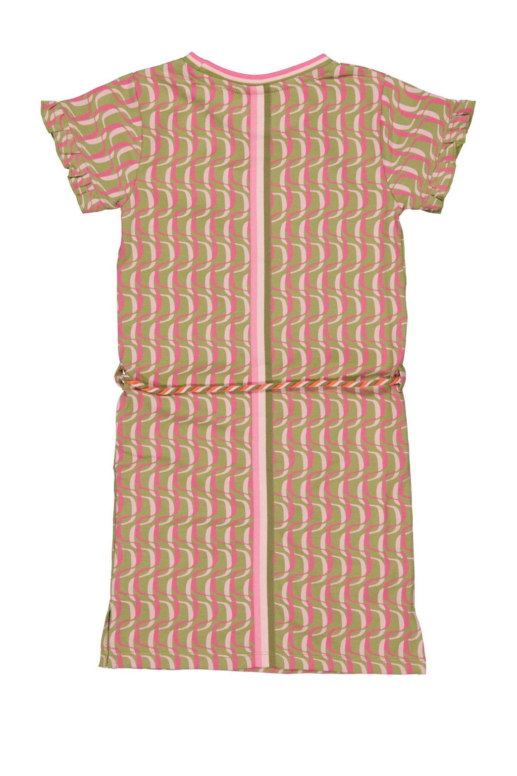 Quapi gestreepte T-shirtjurk BABETTE2 lichtroze/donkerroze/groen
