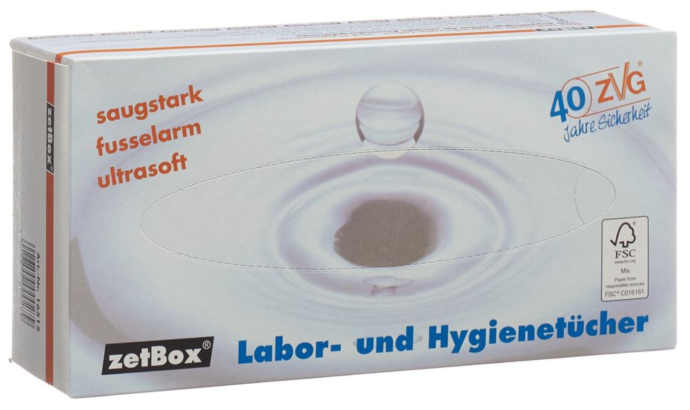 ZETBOX Labor- und Hygienetuch 21x22cm 150 Blatt 1 Stk