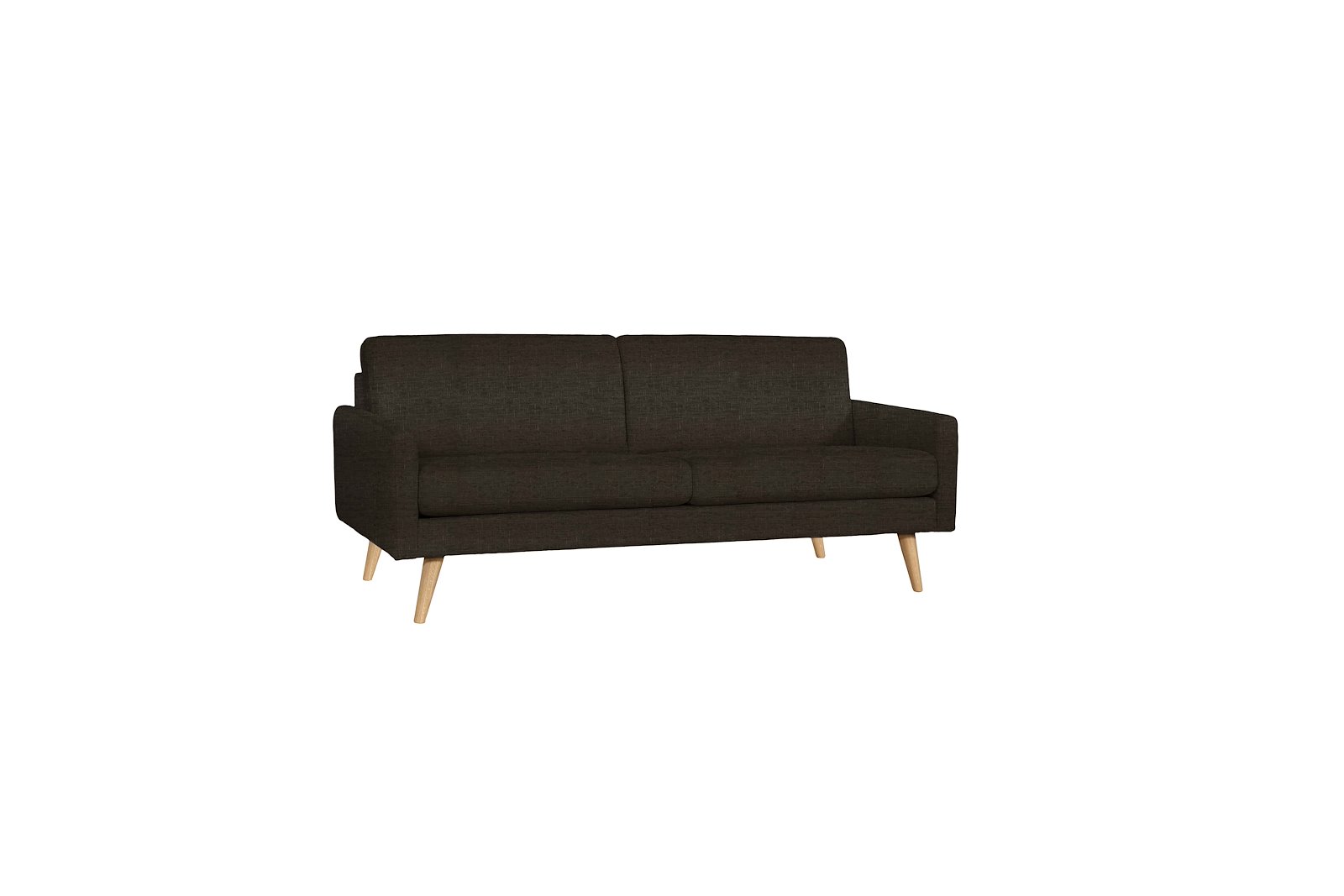 Villa 3-seter Tekstil Nivus 911 Dark Grey. Skrå ben eik natur. Arm 23. Fast/Fast. Duo