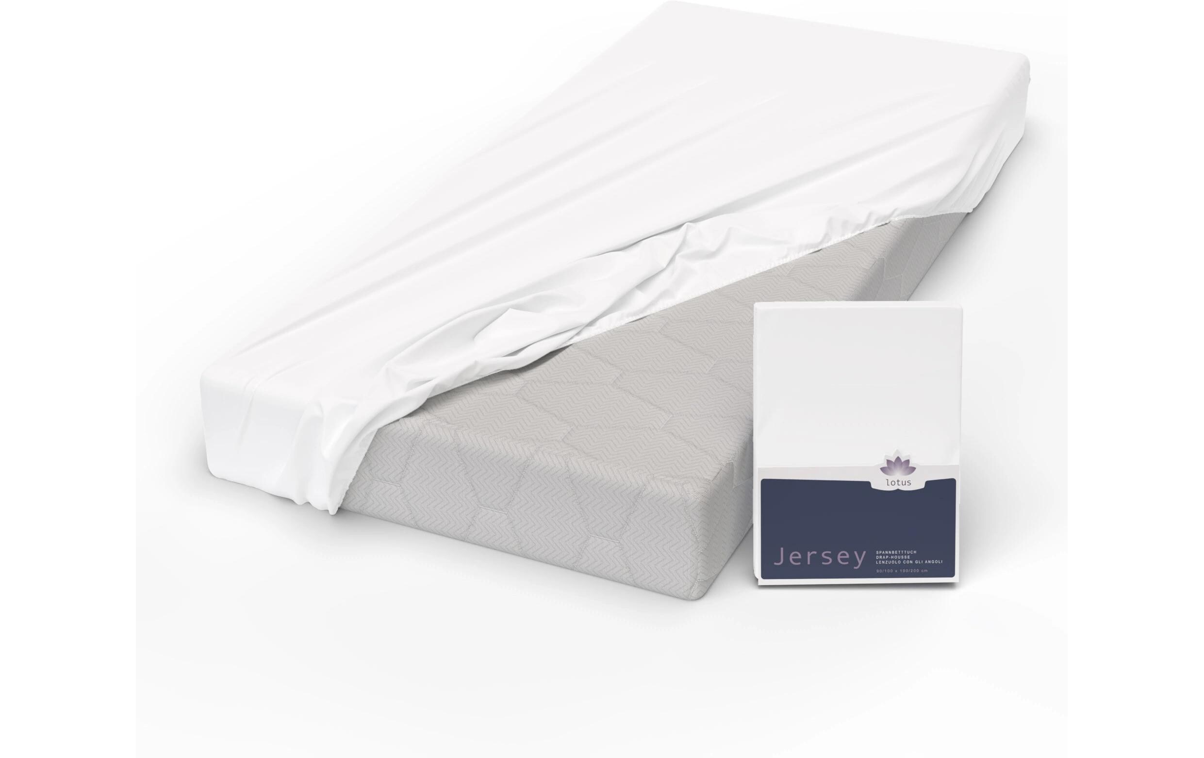 Fixleintuch Jersey Comfort 180 x 200 cm, WeissJersey Spannbetttuch aus 100% Baumwolle