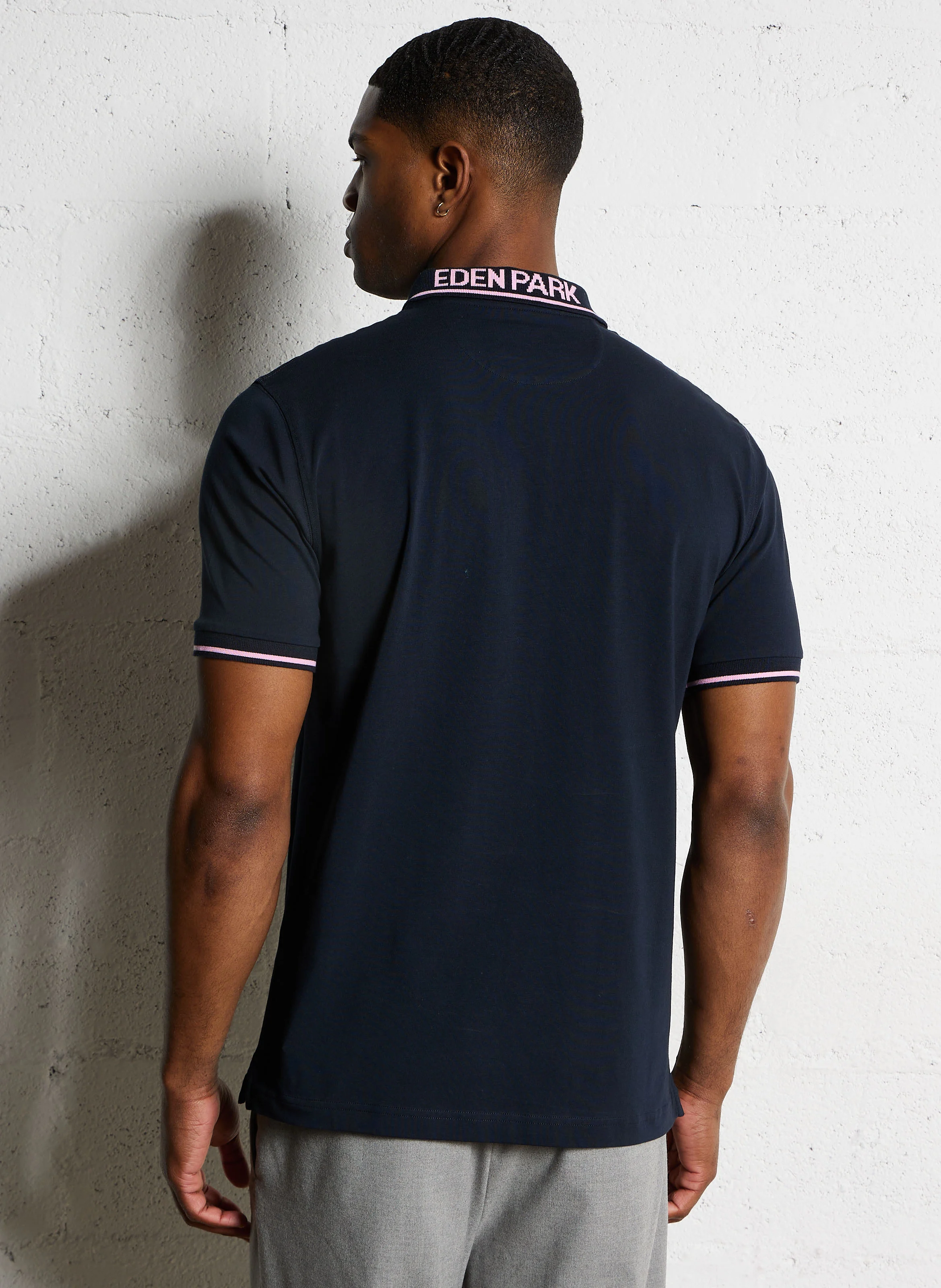 Polo slim-fit en coton mélangé | Bleu
