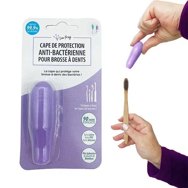 Capa protetora Lov'FROG para escova de dentes roxa